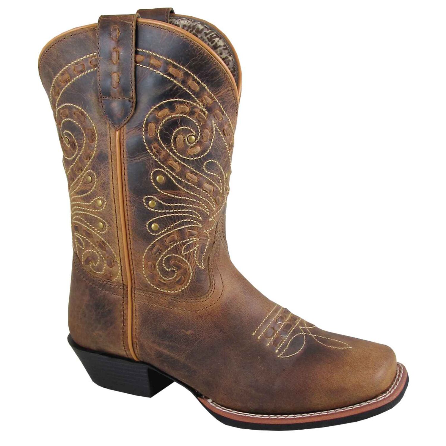 Smoky Mountain Boots Women's Shelby Western Boot in Brown Waxed Distress