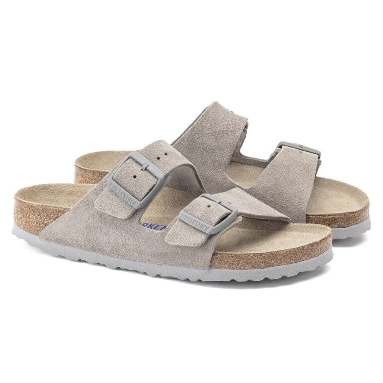 Birkenstock Men's Suede Leather Arizona Soft Footbed Sandal
