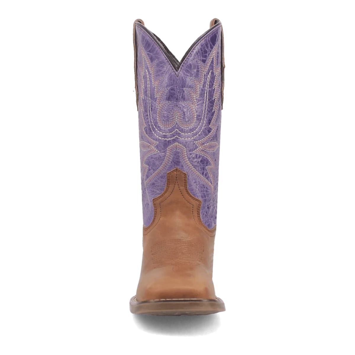 Laredo Women's Mara Square Toe Western Boot in Tan/Purple