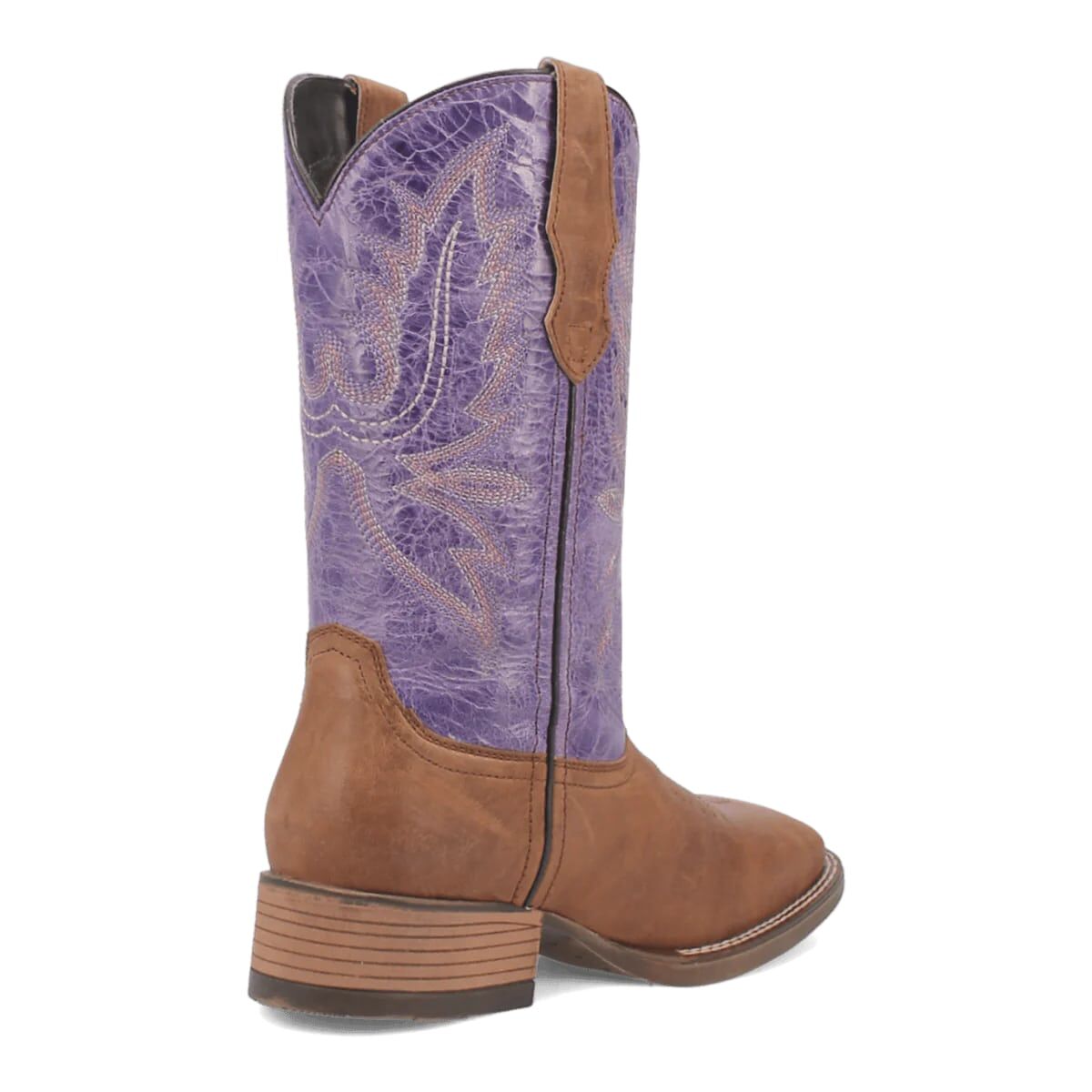 Laredo Women's Mara Square Toe Western Boot in Tan/Purple