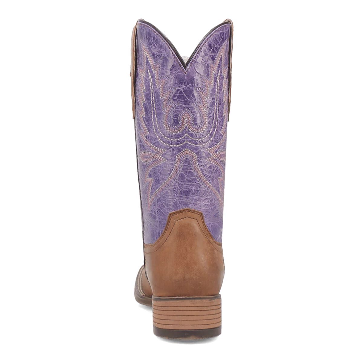 Laredo Women's Mara Square Toe Western Boot in Tan/Purple