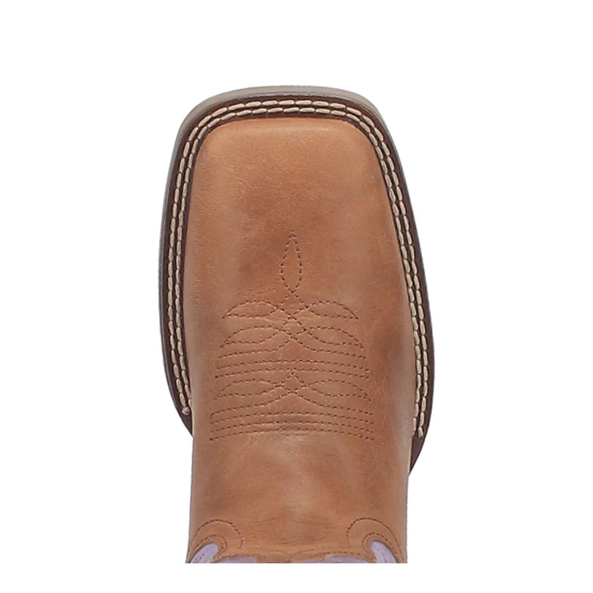 Laredo Women's Mara Square Toe Western Boot in Tan/Purple