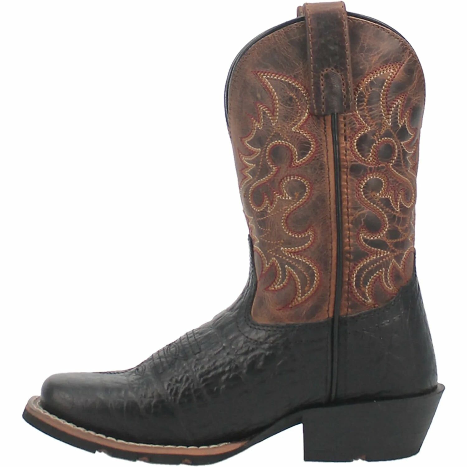 Dan Post Kids' Little River Western Boot in Black/Brown