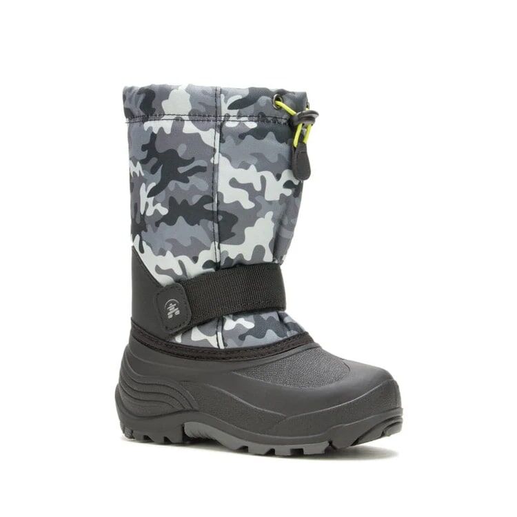 Kamik Kids' Rocket Camo Boot in Black/Charcoal