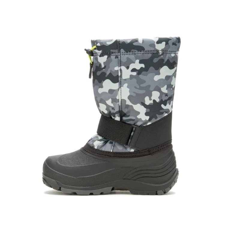 Kamik Kids' Rocket Camo Boot in Black/Charcoal