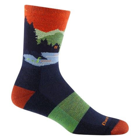 Darn Tough Men's Close Encounters Micro Crew Midweight Hiking Sock in Eclipse