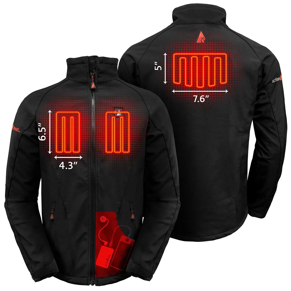 ActionHeat Men's 5-V Softshell Battery Heated Jacket