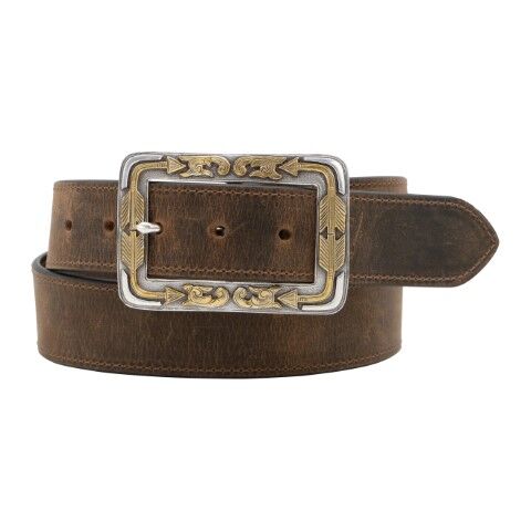AndWest Women's 1 1/2-In Boxed Arrow Buckle Belt in Brown