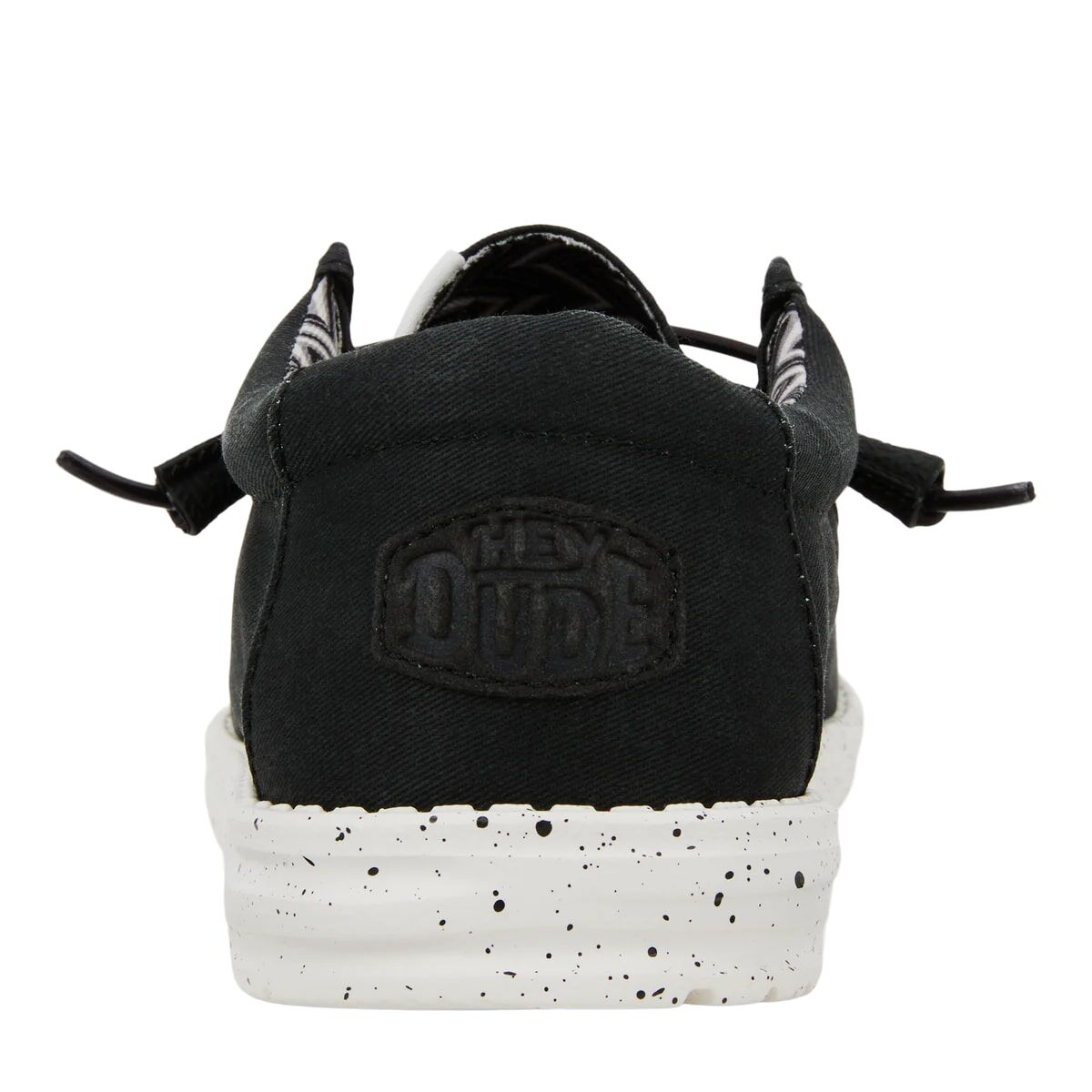 Hey Dude Men's Wally Stretch Canvas Shoe in Black/White