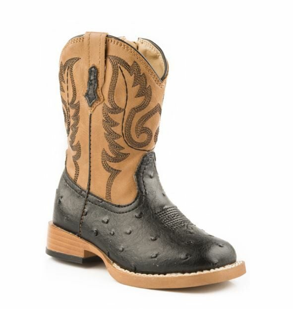 Roper Kids' Square Toe Faux Ostrich Boot