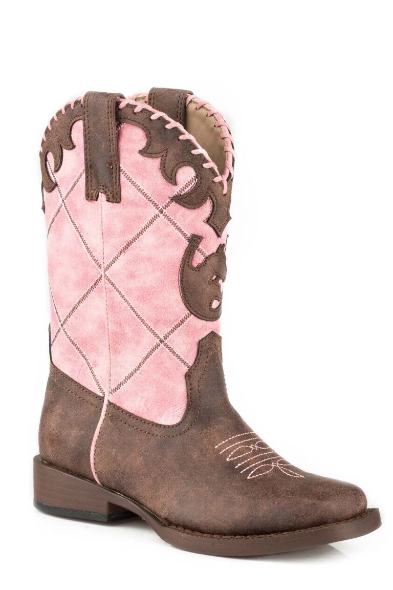 Roper Girl's Lacy Western Boot in Pink