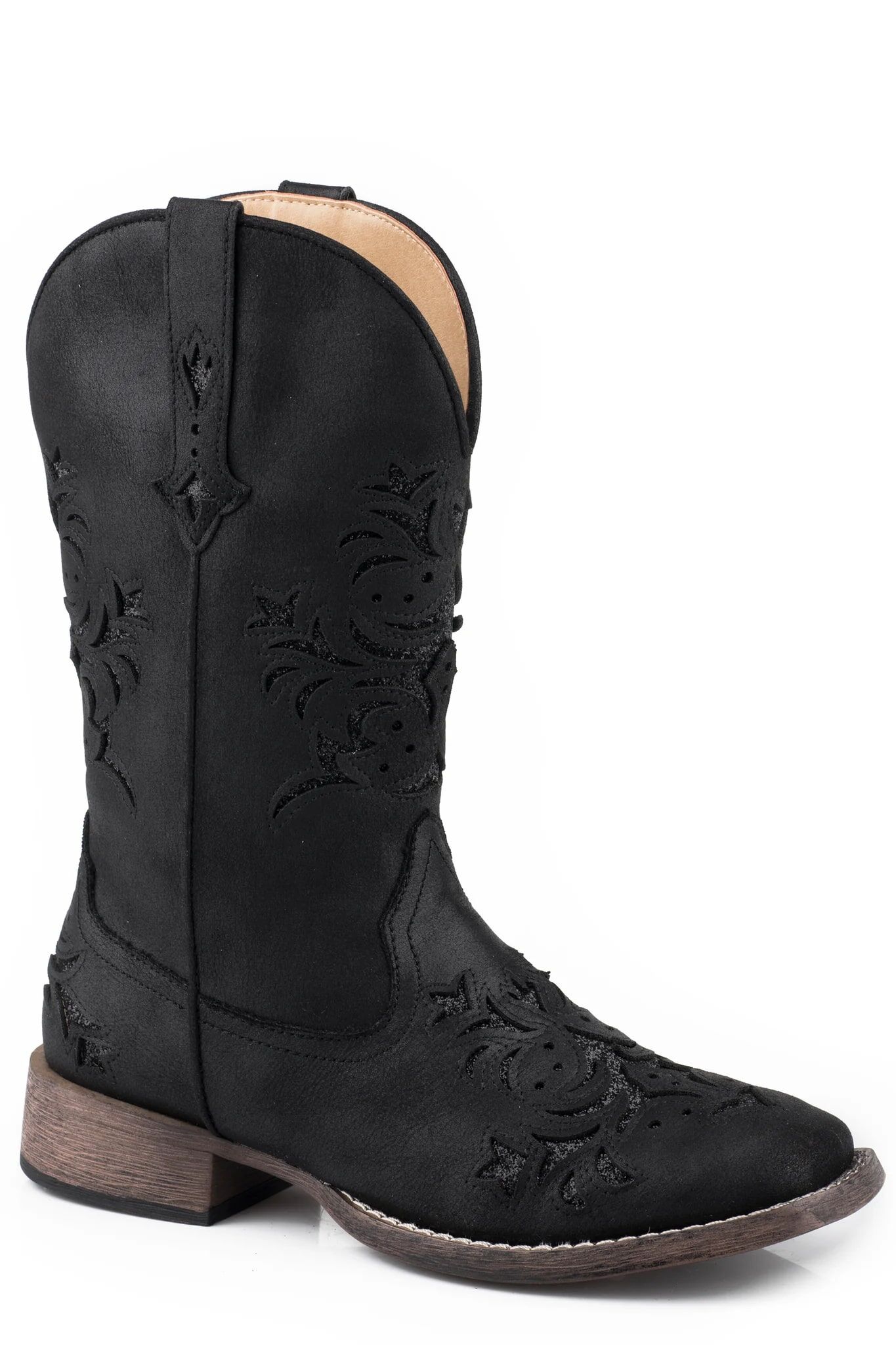 Roper Women's Kennedy Faux Leather With Glitter Underlays Boot