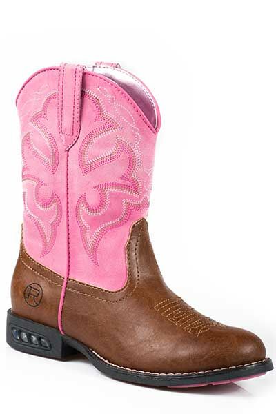 Roper Girls Leather Light Up Western Boot