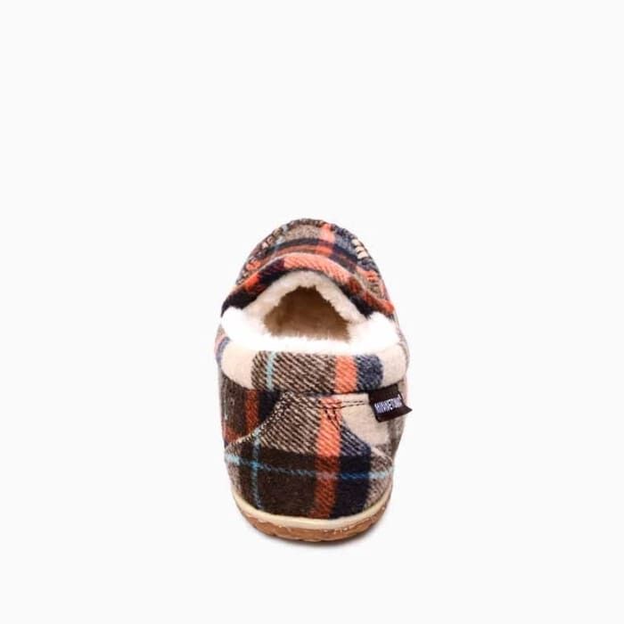 Minnetonka Women's Tempe Slipper in Brown Autumn Plaid