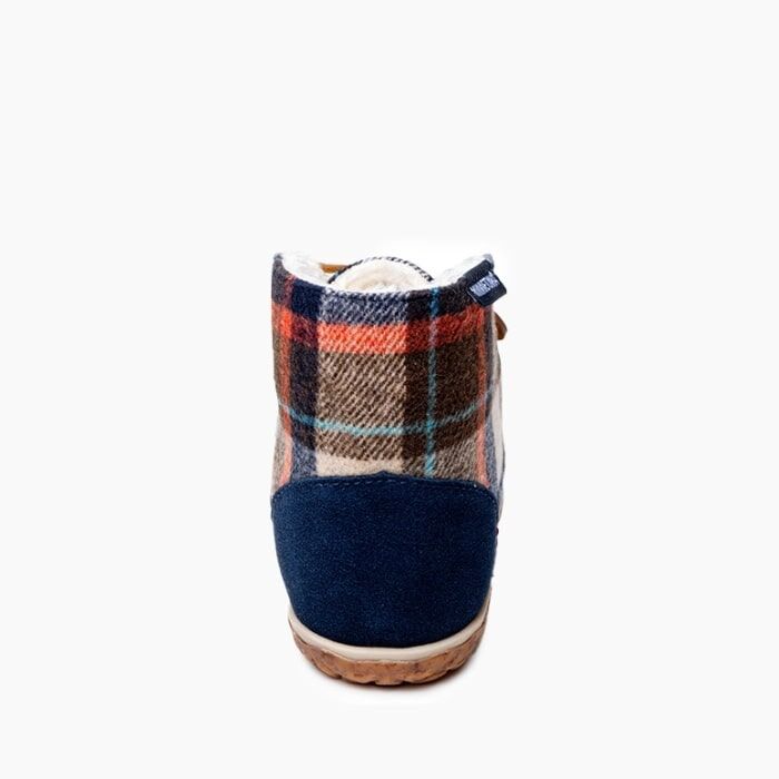 Minnetonka Women's Torrey Slipper in Dark Navy Plaid