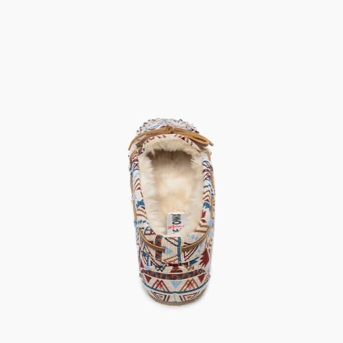 Minnetonka Women's Cally Slipper in Cream Mosaic
