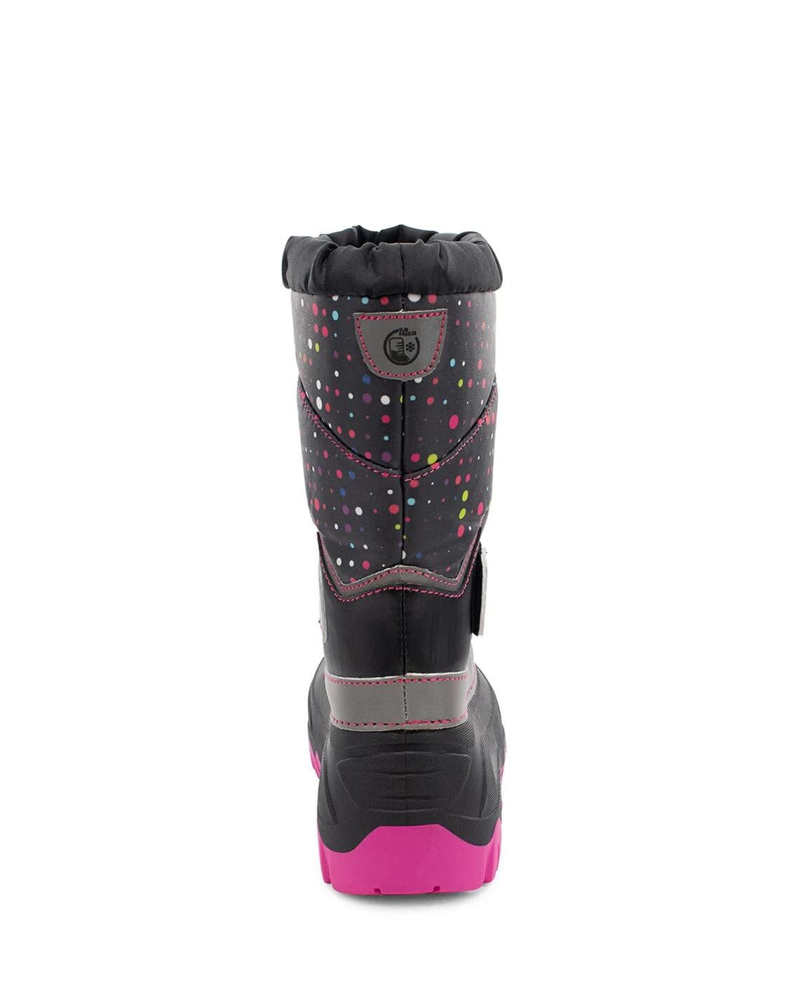 Western Chief Kids' Blizzard Cold Weather Boot in Black/Pink