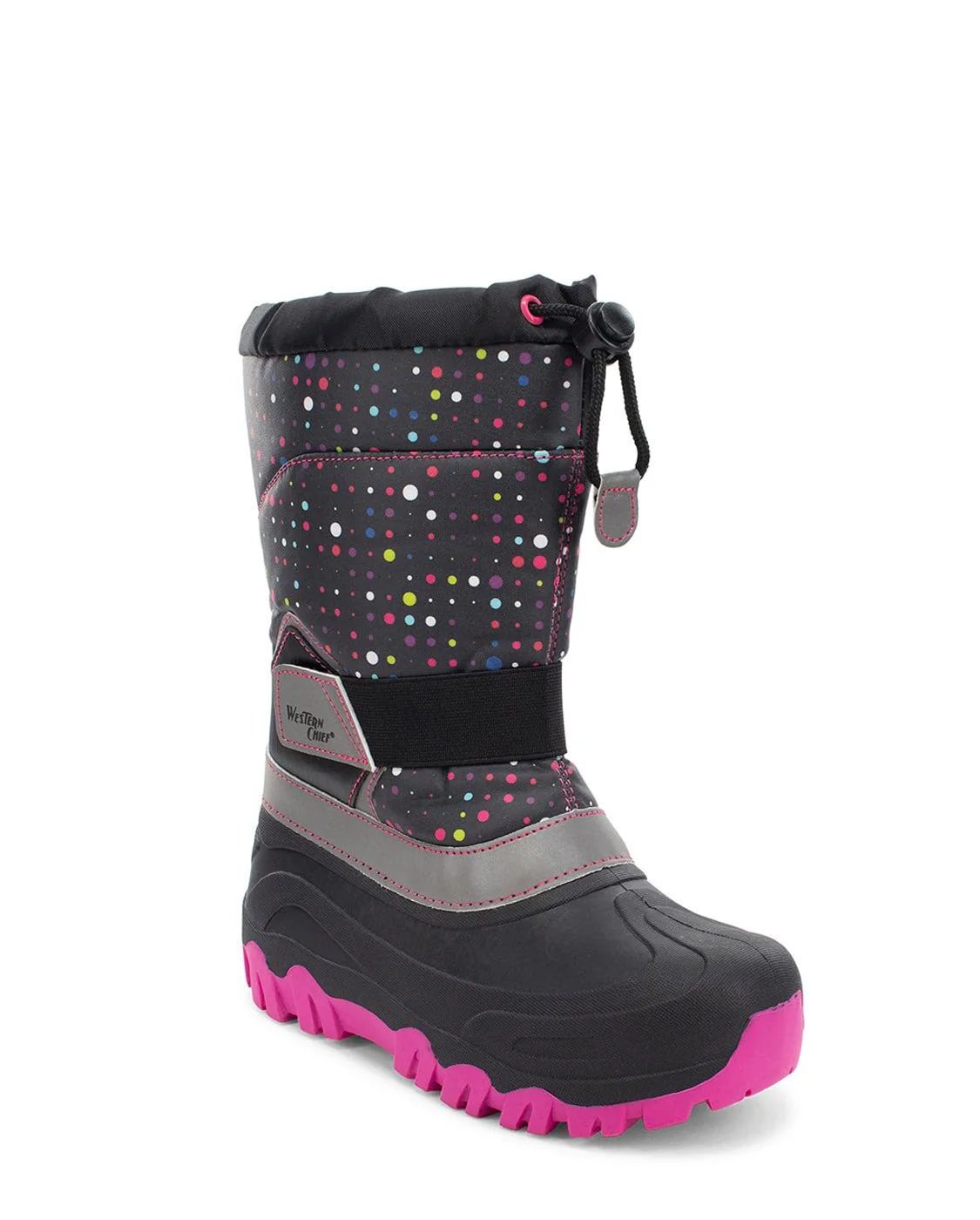 Western Chief Kids' Blizzard Cold Weather Boot in Black/Pink