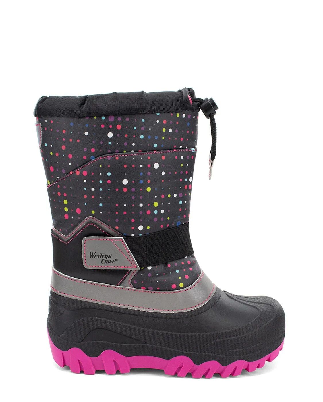 Western Chief Kids' Blizzard Cold Weather Boot in Black/Pink