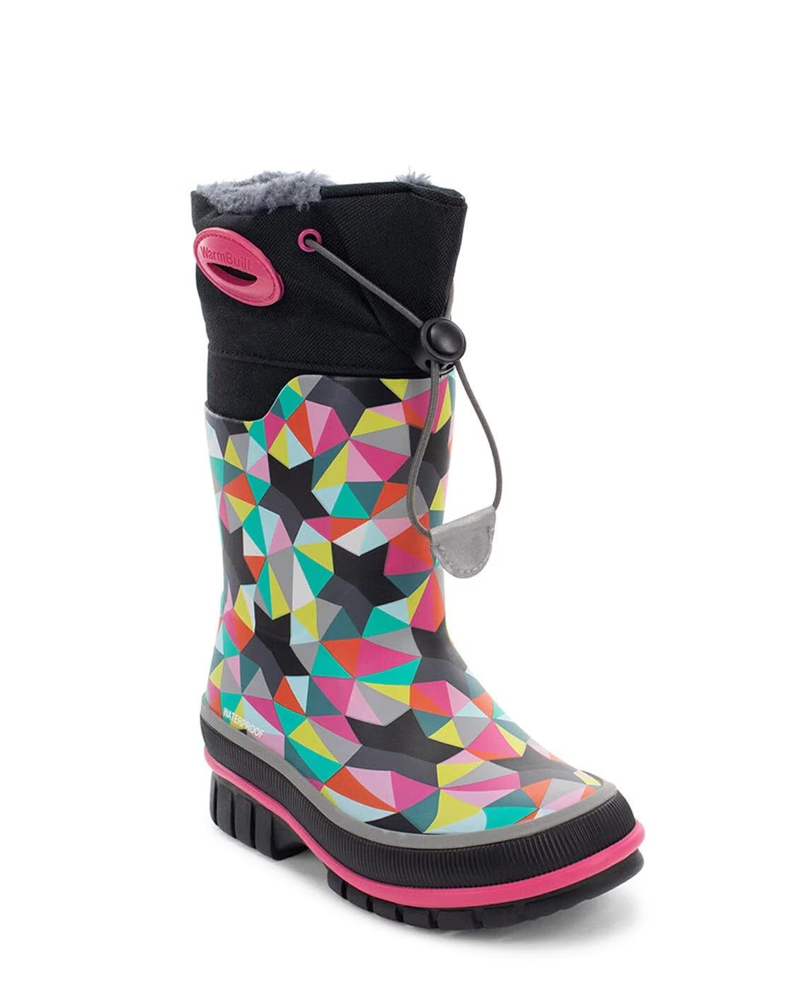 Western Chief Kids' Neoprene Faux Fur Cold Weather Boot in Black/Pink