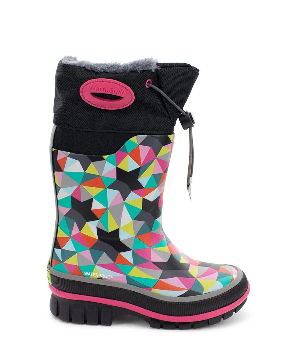 Western Chief Kids' Neoprene Faux Fur Cold Weather Boot in Black/Pink