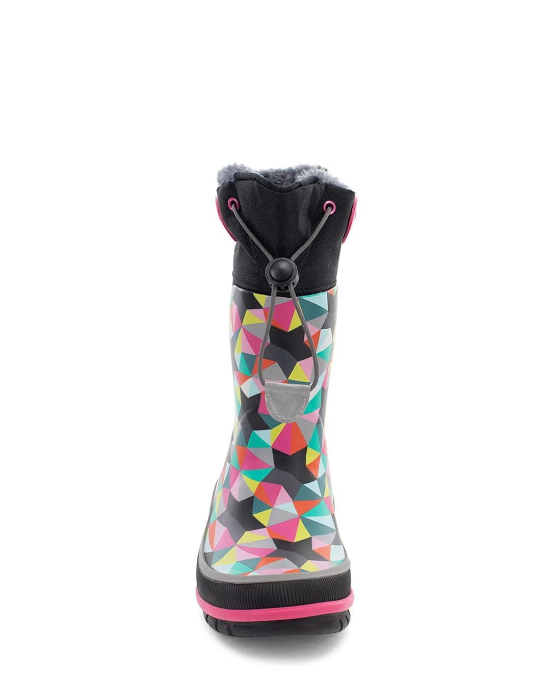 Western Chief Kids' Neoprene Faux Fur Cold Weather Boot in Black/Pink