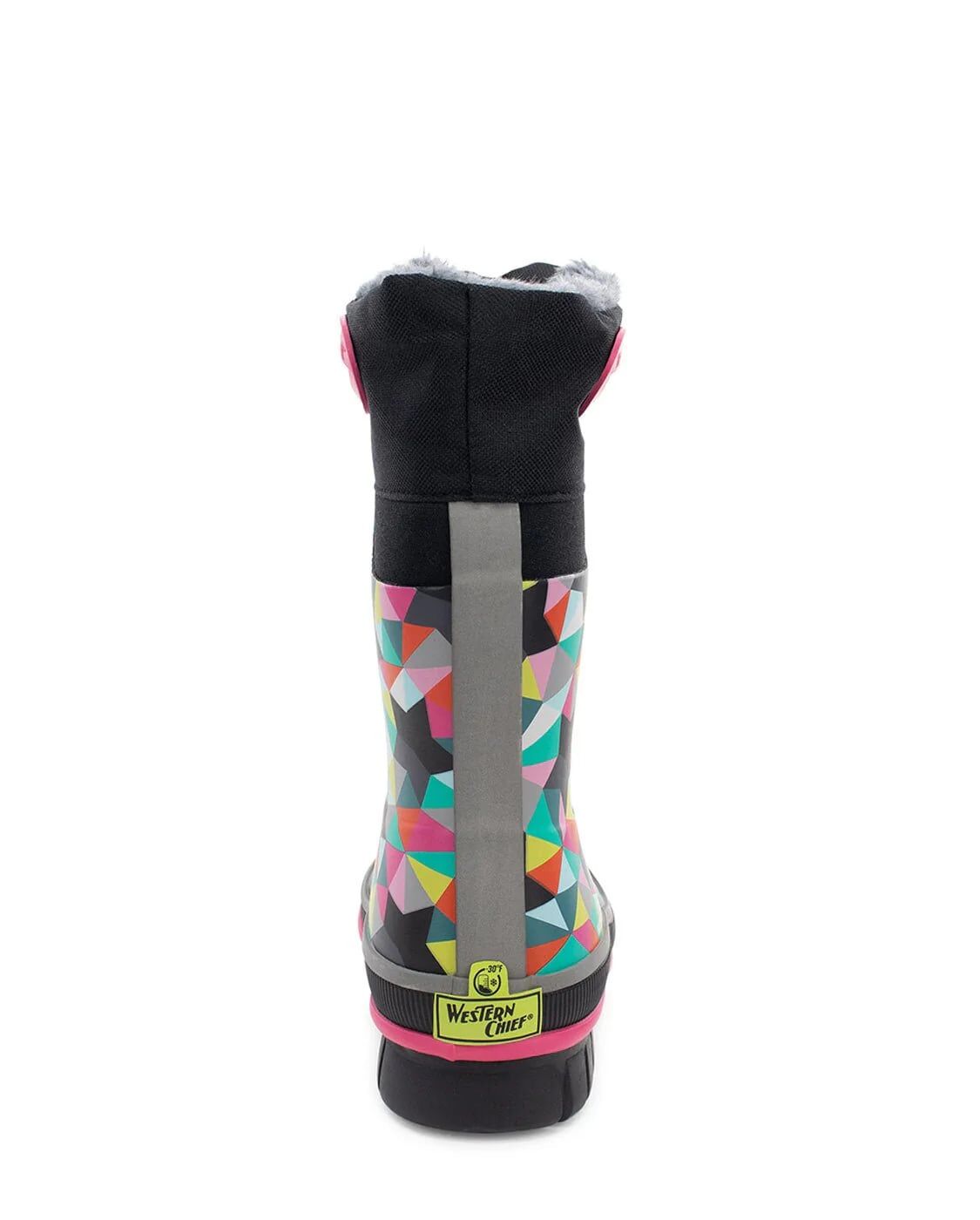 Western Chief Kids' Neoprene Faux Fur Cold Weather Boot in Black/Pink