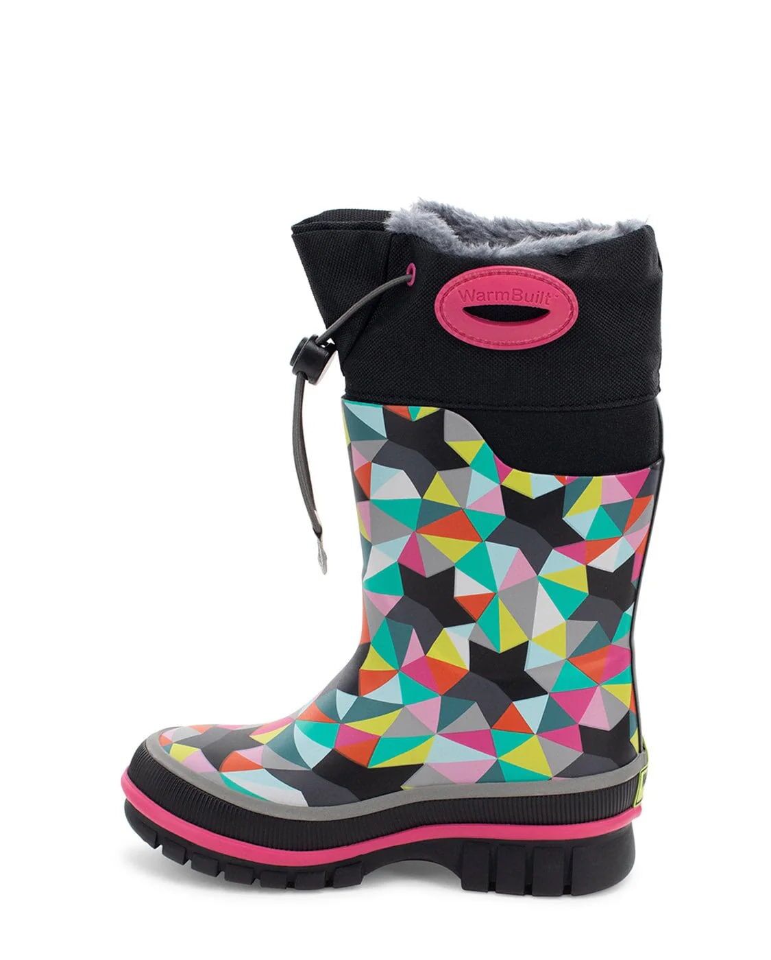 Western Chief Kids' Neoprene Faux Fur Cold Weather Boot in Black/Pink