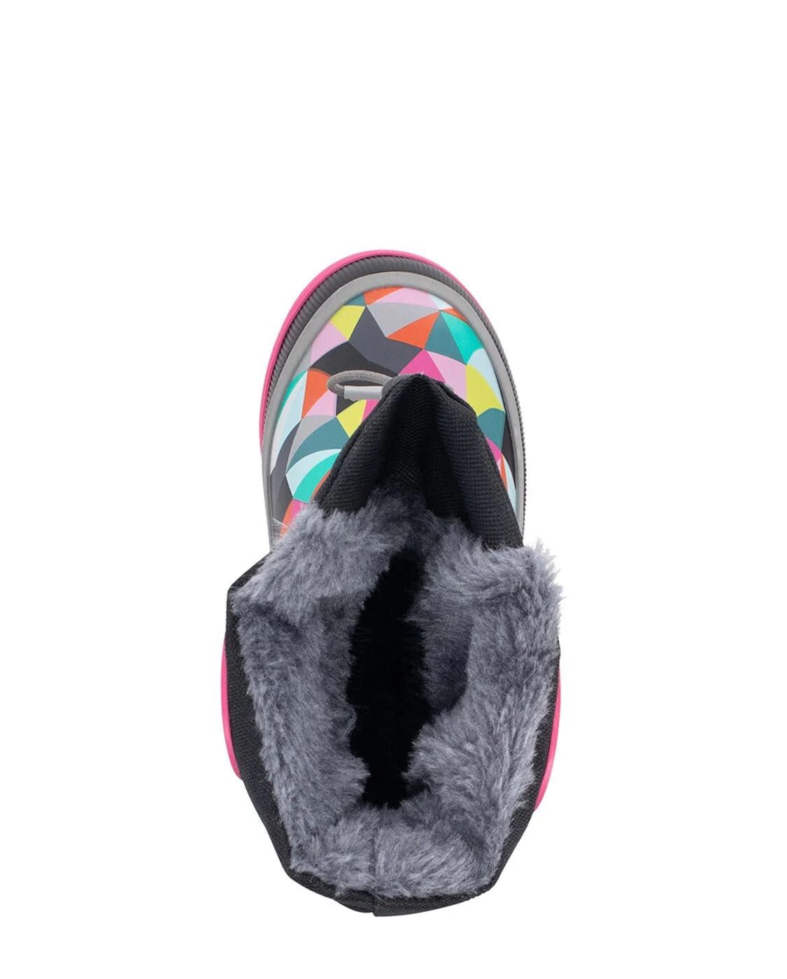 Western Chief Kids' Neoprene Faux Fur Cold Weather Boot in Black/Pink