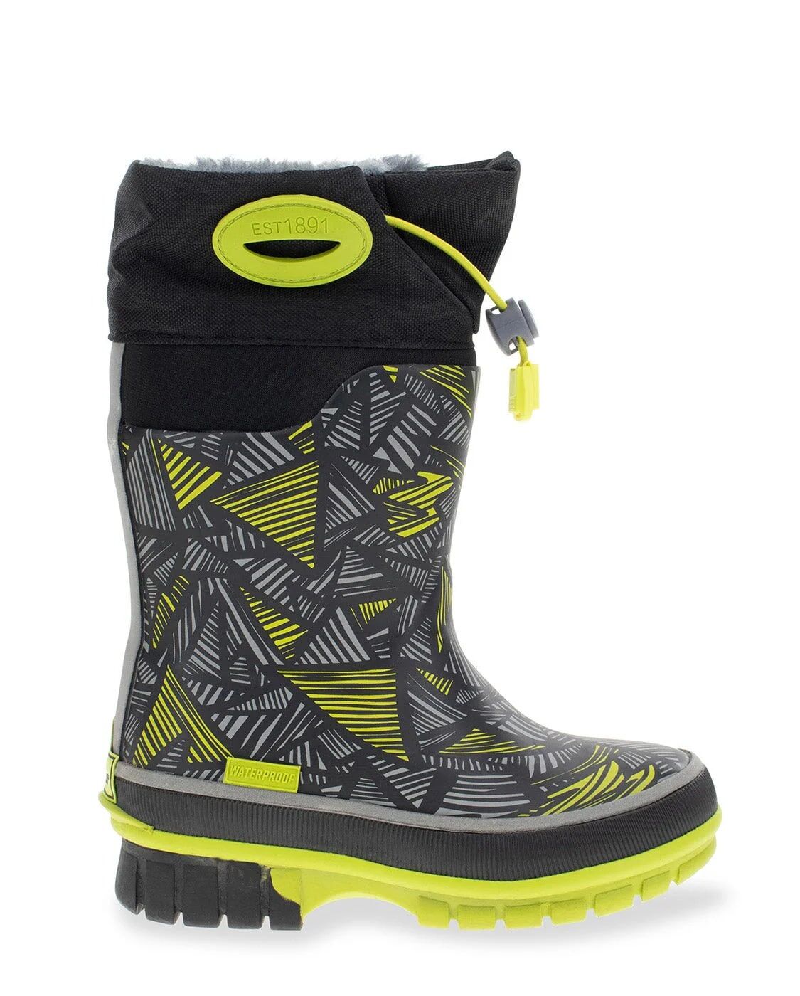 Western Chief Kids' Mega Neoprene Cold Weather Boot in Charcoal