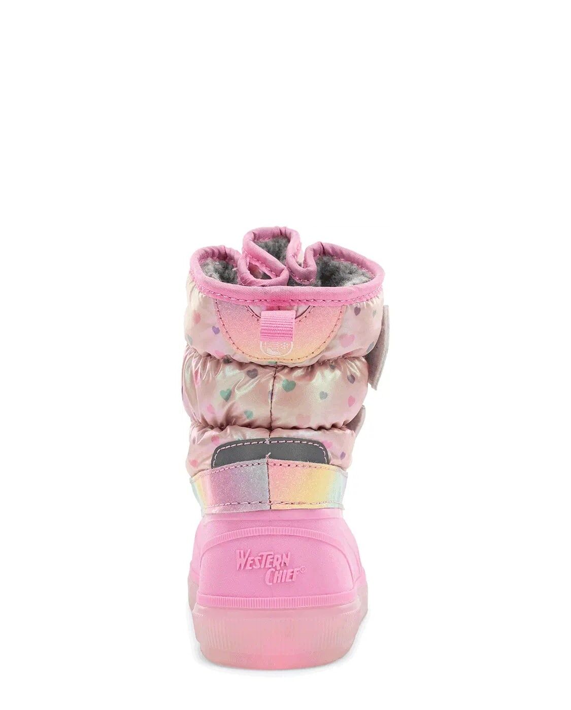 Western Chief Kids' Denali Lighted Faux Fur Cold Weather Boot in Pink