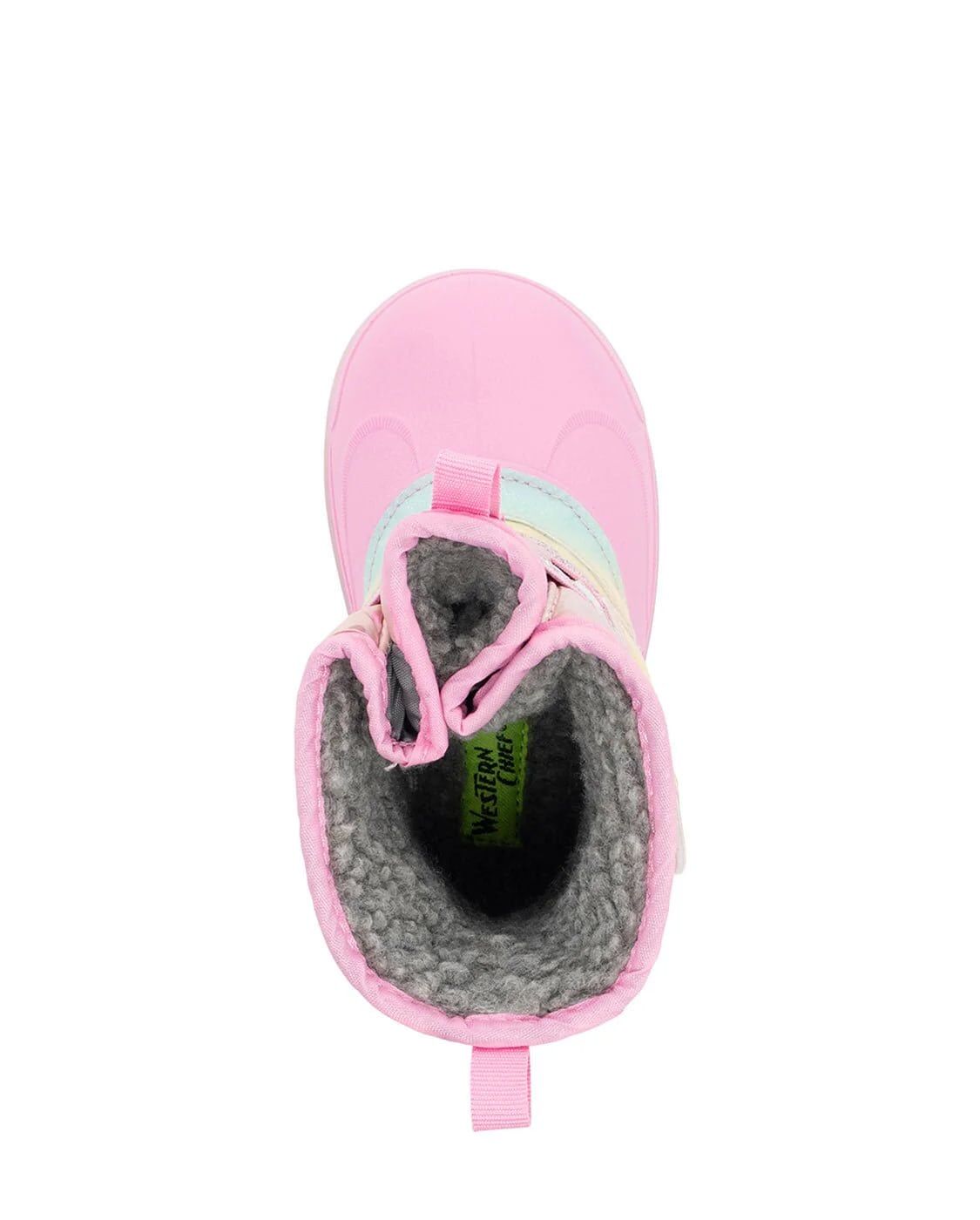 Western Chief Kids' Denali Lighted Faux Fur Cold Weather Boot in Pink