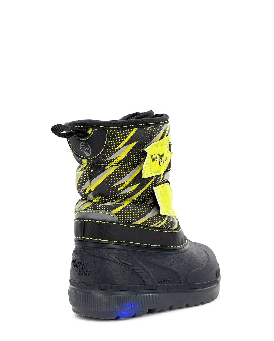 Western Chief Kids' Denali Lighted Faux Fur Cold Weather Boot in Charcoal