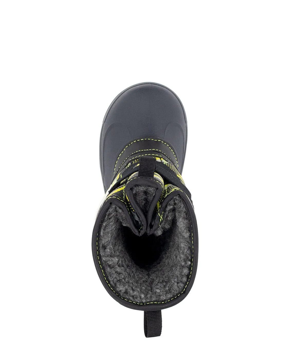 Western Chief Kids' Denali Lighted Faux Fur Cold Weather Boot in Charcoal