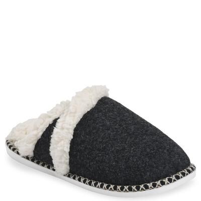 GaaHuu Women's Cozee Fleece Faux Shearling Memory Foam Slippers in Black
