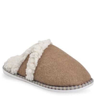 GaaHuu Women's Cozee Fleece Faux Shearling Memory Foam Slippers in Tan