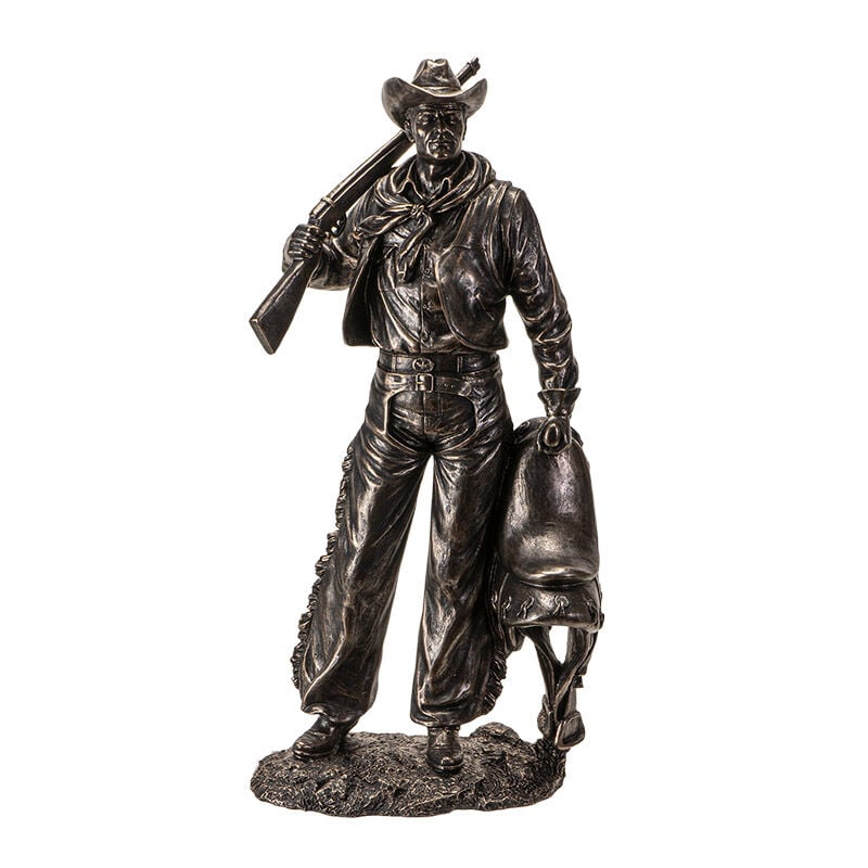 Pacific Trading Cowboy Decorative Metal Figure, 9-In X 6.5-In X 18-In