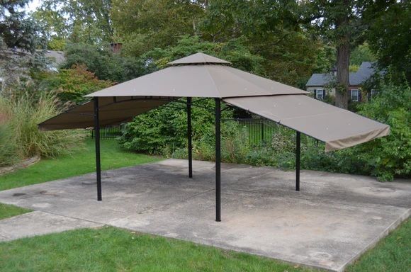Backyard Expressions Gazebo with Two Extending Side Panels, 10-Ft x 10-Ft