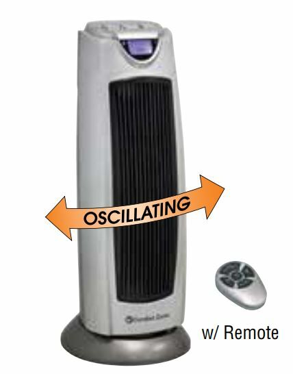 Comfort Zone Oscillating Ceramic Tower Heater