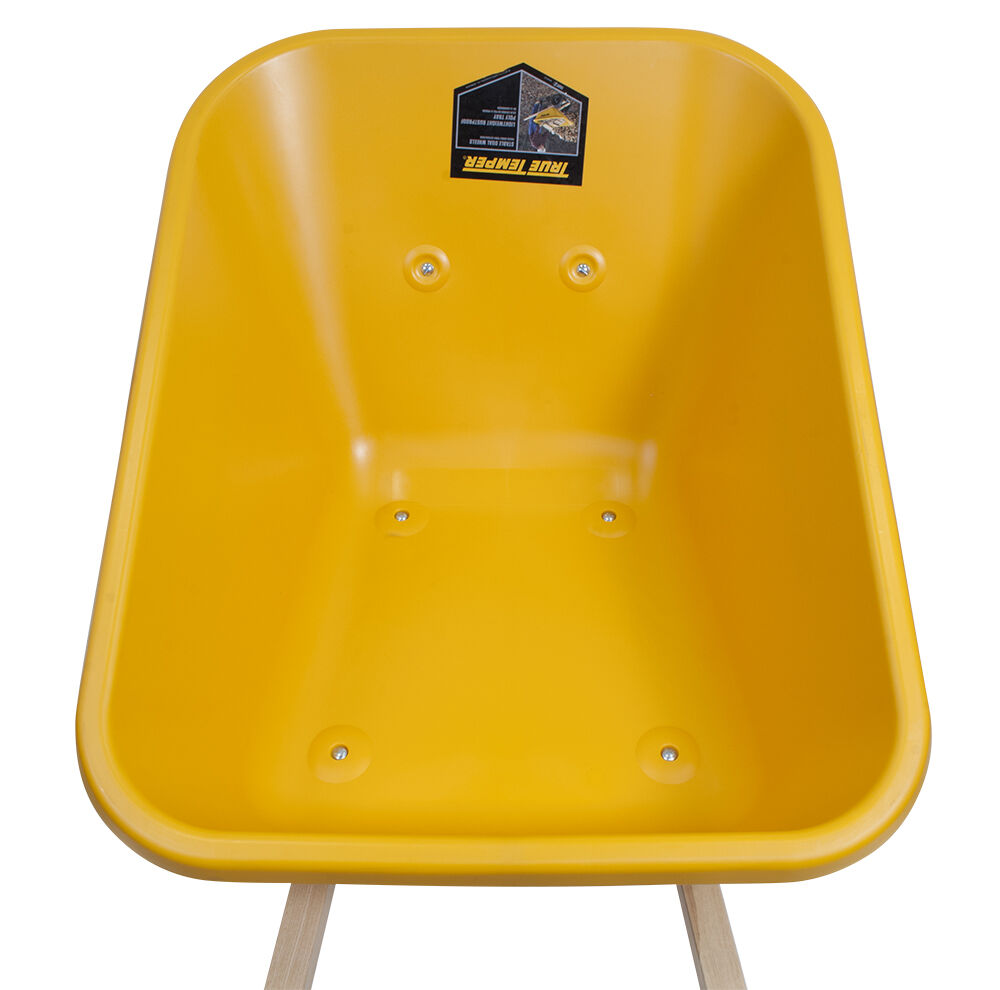True Temper Poly Wheelbarrow With Dual Wheels, 8 cu. ft.