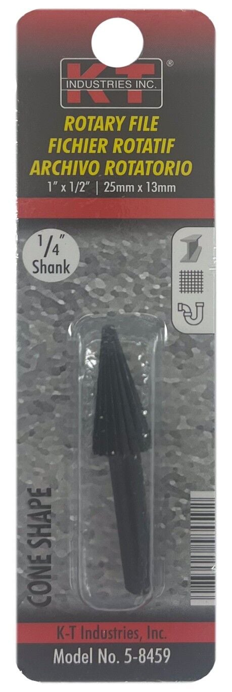 KT Industries Cone Shaped Rotary File, 1/2-In x 1-In