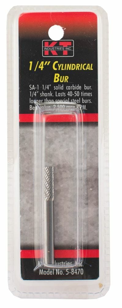 KT Industries SA-1 Cylindrical Flat Top Bur, 1/4-In