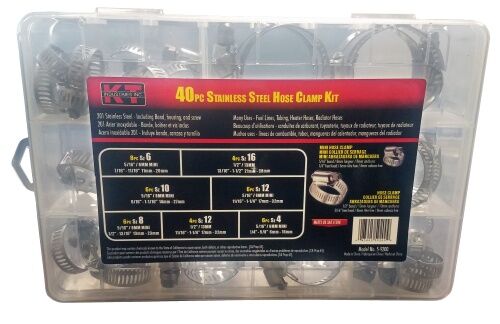 KT Industries Hose Clamp Kit, 40-Pc