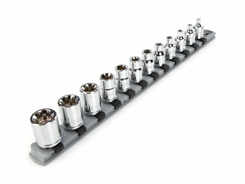 Tekton 3/8 Inch External Star Socket Set, 12 Piece