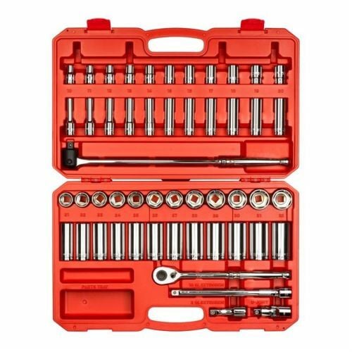 Tekton 1/2 in 6-Point Socket & Ratchet Set, 52 Piece