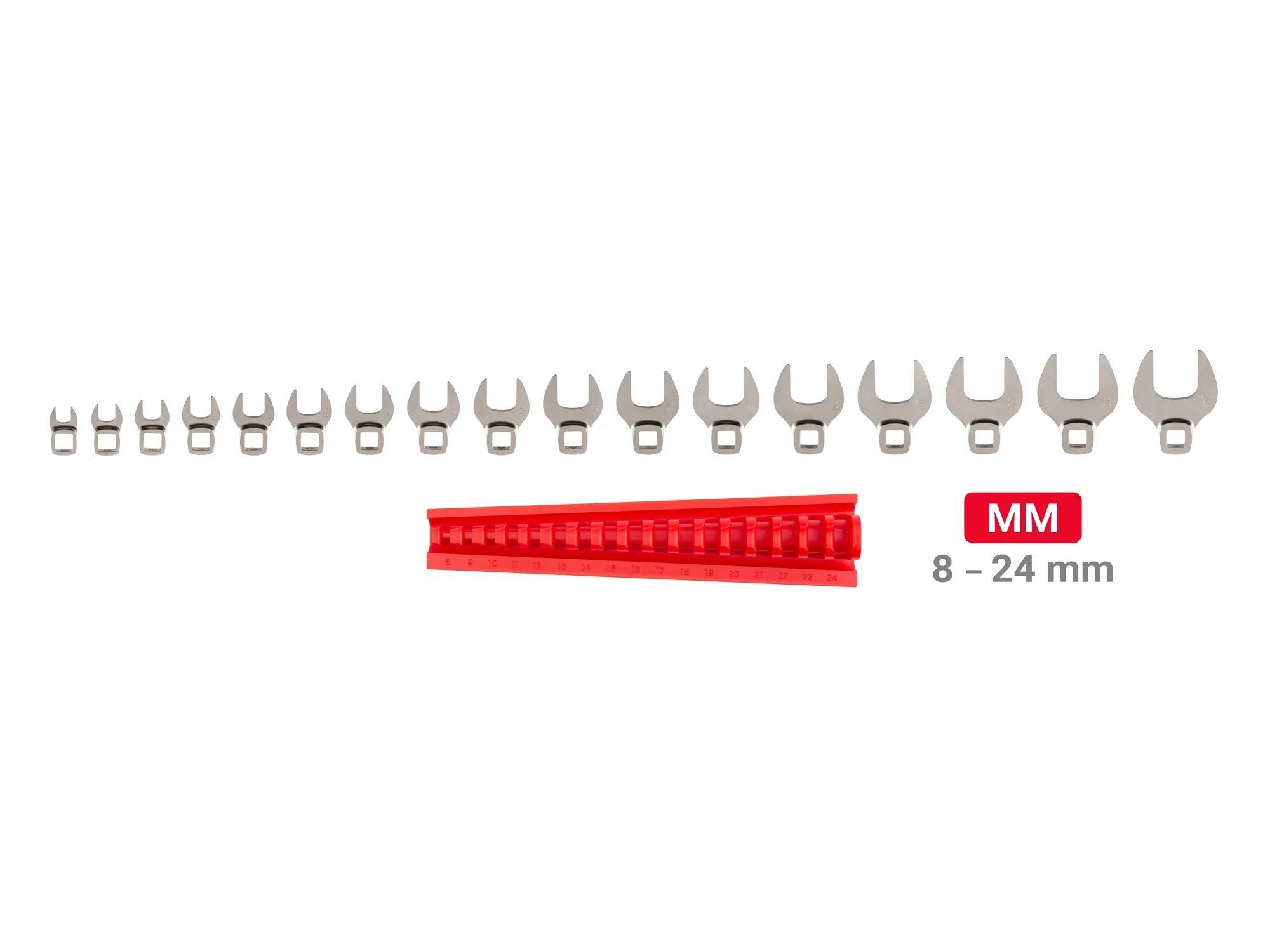 Tekton 3/8-In Drive Crowfoot Wrench Set with Rack, 17-Pc