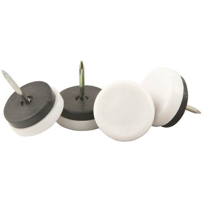 Soft Touch White Furniture Glides, 1 1/8-In, 4-Pk