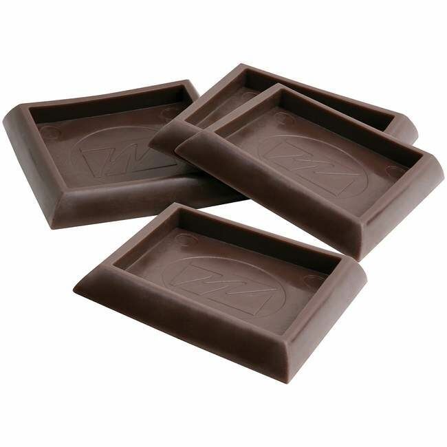 Titan Casters 4 pk 4 in Square Furniture Caster Cups - Brown