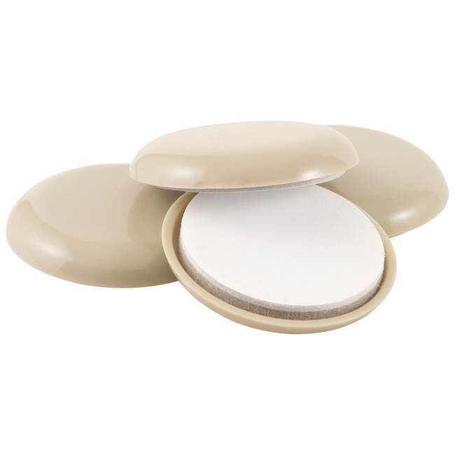 Super Sliders Beige Round Self-Stick Furniture Sliders, 1 3/4-In, 4-Pk