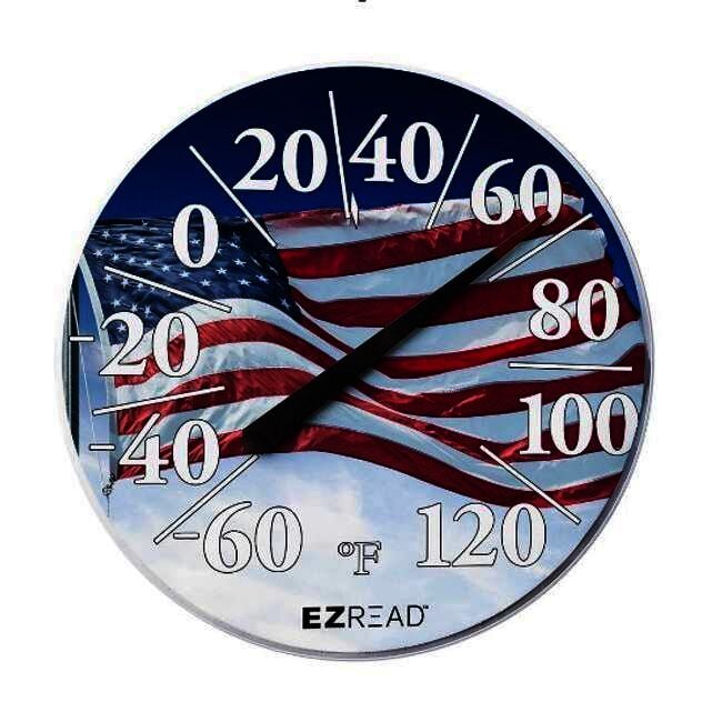 EZ Read 12.5 in American Flag Thermometer